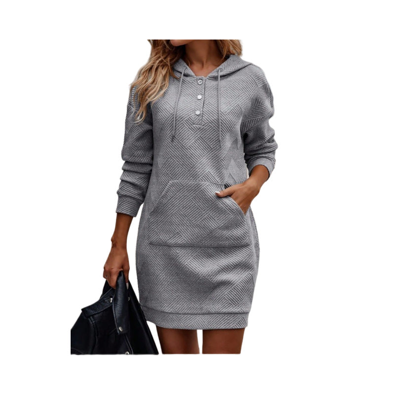 Women's Casual Fashion Plaid Mid-length Hooded Sweaters
