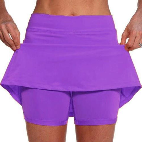 Women's Solid Color Culottes Bag Sports Fake Skirts