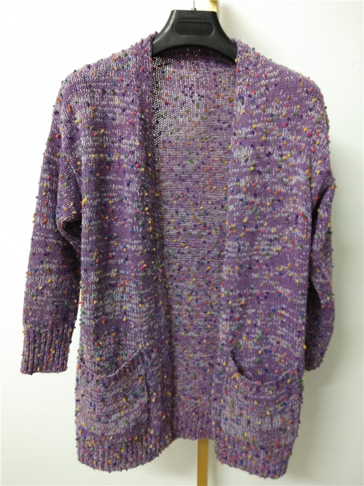 Women's Colorful Dot Long Sleeve Pocket Sweaters