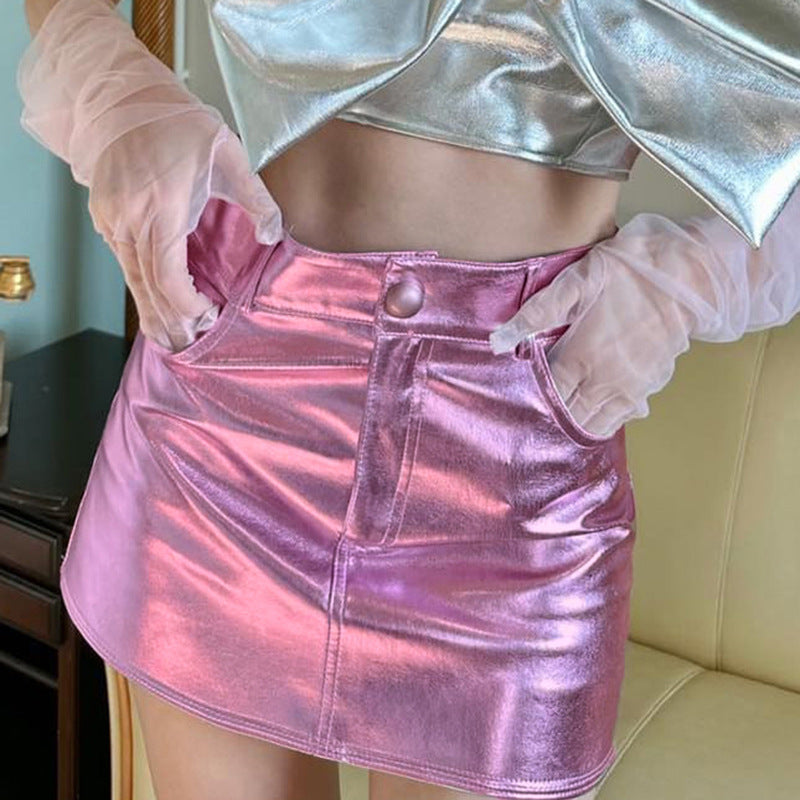 Women's High Waist Coated Slim Fit Hot Skirts
