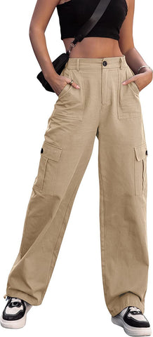 Women's Summer Casual Cotton High Waist Overalls Pants