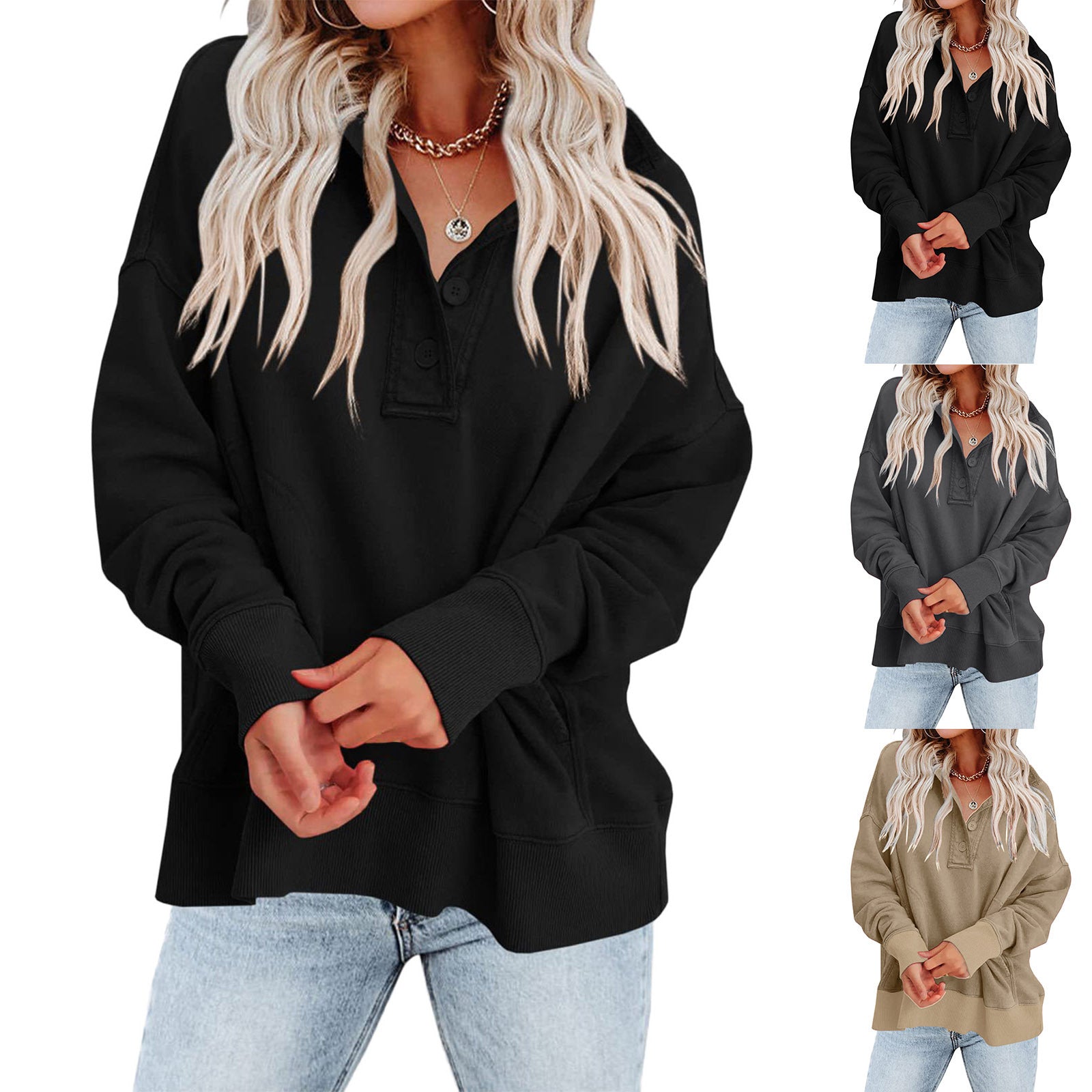 Women's Pullover Loose-fitting Casual Long-sleeved Shirt Sweaters
