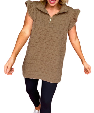 Women's Hoody Quilted Flying Sleeves Zipper Fleece Sweaters