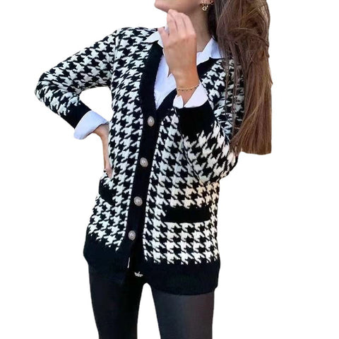 Women's Idle Style Knitted Loose-fitting Long Sleeves Cardigans