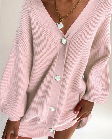 Women's Casual Loose-fitting Solid Color Long Sleeves Knitwear