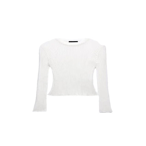 Long Sleeve Round Neck Thin Breathable Knitwear