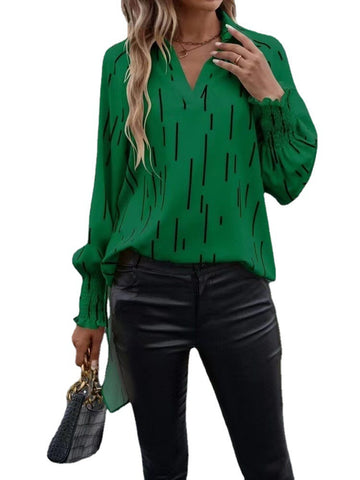 Women's Casual Pullover Striped Long-sleeved Shirt Blouses
