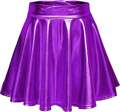 Sexy Performance Stage Leather Glossy Pleated Skirts