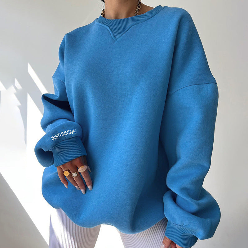 Women's Loose Hoodie Leisure Commute Thread Collar Sweaters