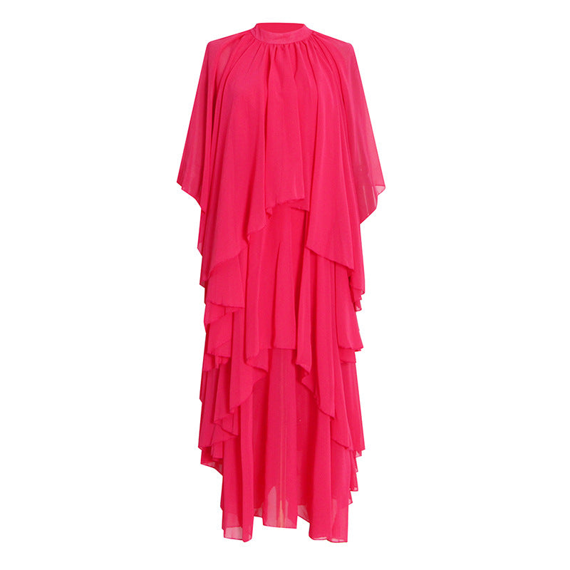 Women's Style Long Dress Fashionable Stand Collar Dresses
