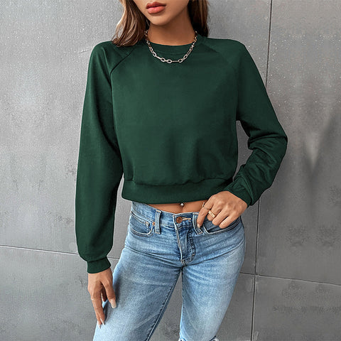 Women's Long Sleeve Round Neck Solid Color Sweaters