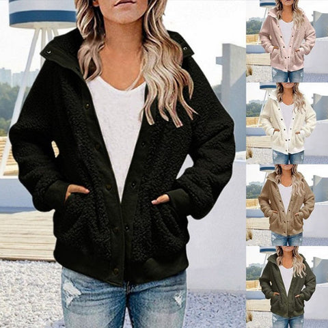 Women's Furry Long Sleeve Clothes Loose Overcoat Coats