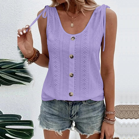 Women's Charming Sexy Solid Color U-neck Blouses
