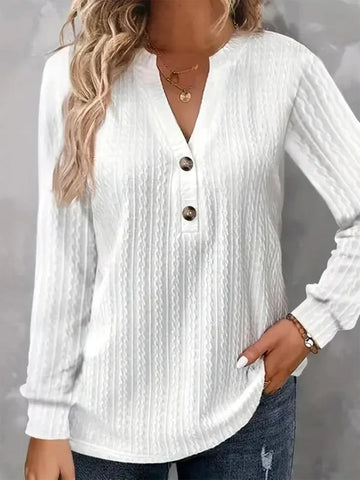 Women's Fashion Casual Solid Color Buttons Long Blouses