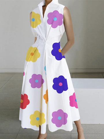 Women's Summer Commuting Fashion Polka Dot Button Dresses