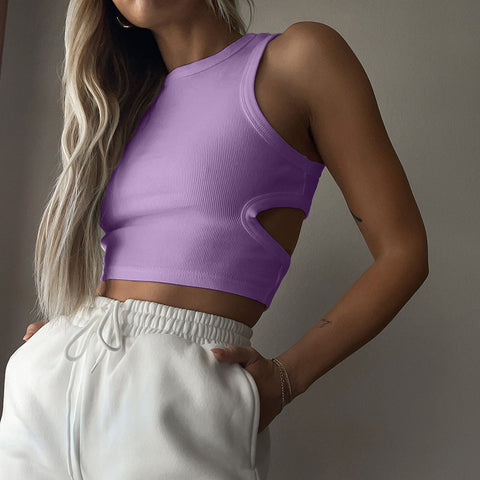Women's Summer Sports Cropped Hollow Sleeveless For Tops