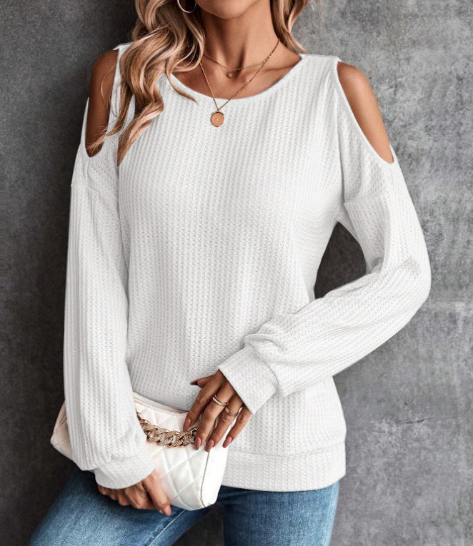 Women's Button Loose Long-sleeved T-shirt For Tops