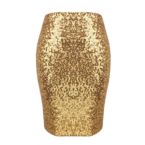 And Fashionable Pure Color Sequins Party Banquet Skirts