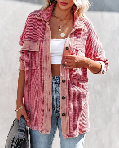 Women's Street Hipster Lapel Single Row Long Sweaters