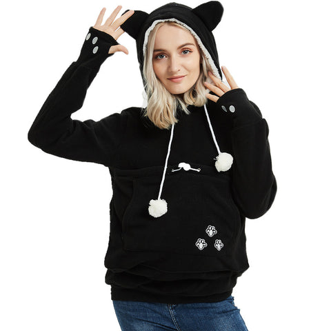 Women's Dogs And Cats Kangaroo Cat's Paw Cartoon Sweaters