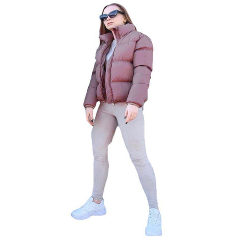 Women's Color Standard Collar Oversized Winter And Coats