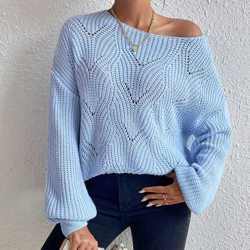 Unique Trendy Round Neck Hollowed Leisure Sweaters