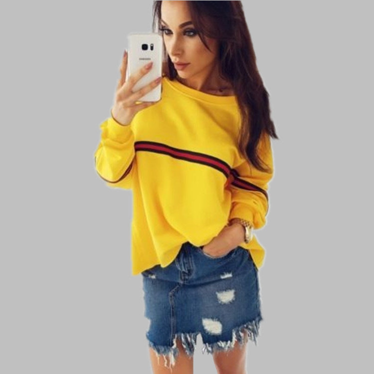 Women's Winter Long-sleeved Stretch Loose T-shirt Blouses