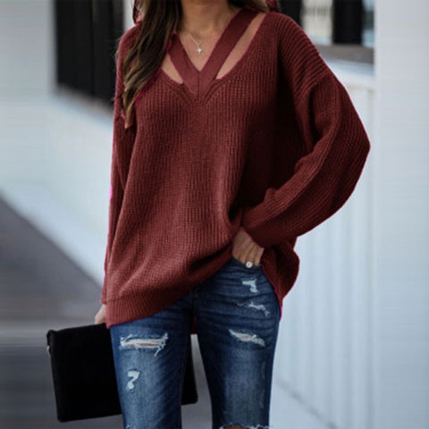 Women's Knitted Pullover Loose Temperament Commuter Sweaters